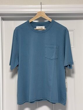 NWT Corridor NYC Garment Dye Pocket Tee in Aegean Blue – Size Large